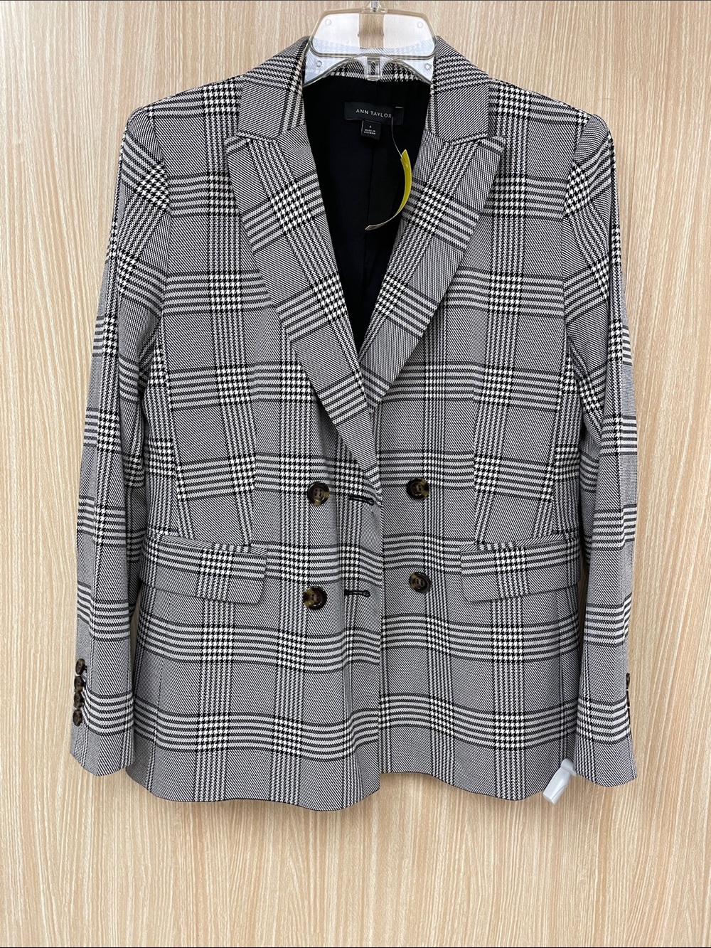 Ann Taylor Beige Houndstooth Blazer Size 6